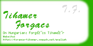 tihamer forgacs business card